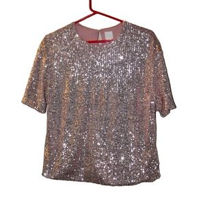 H&M Pink Sequin Top